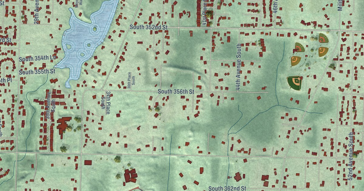 Map of Lakeland South, Washington in 2026