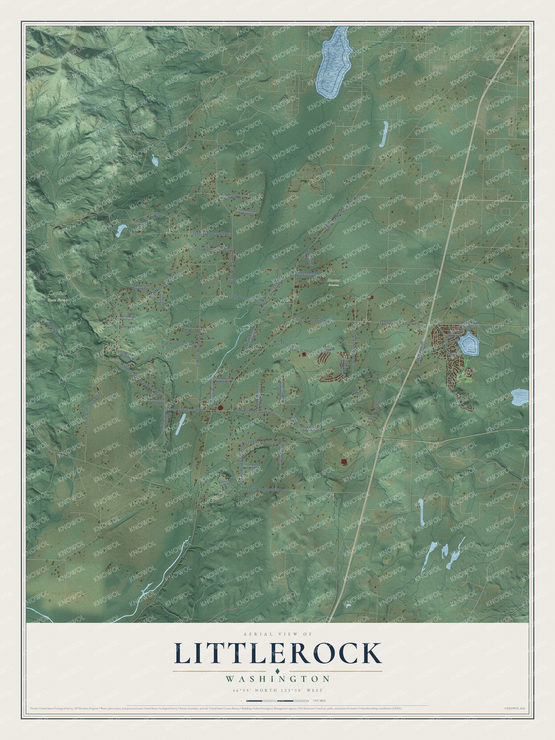Watermarked full-map preview of Littlerock, Washington