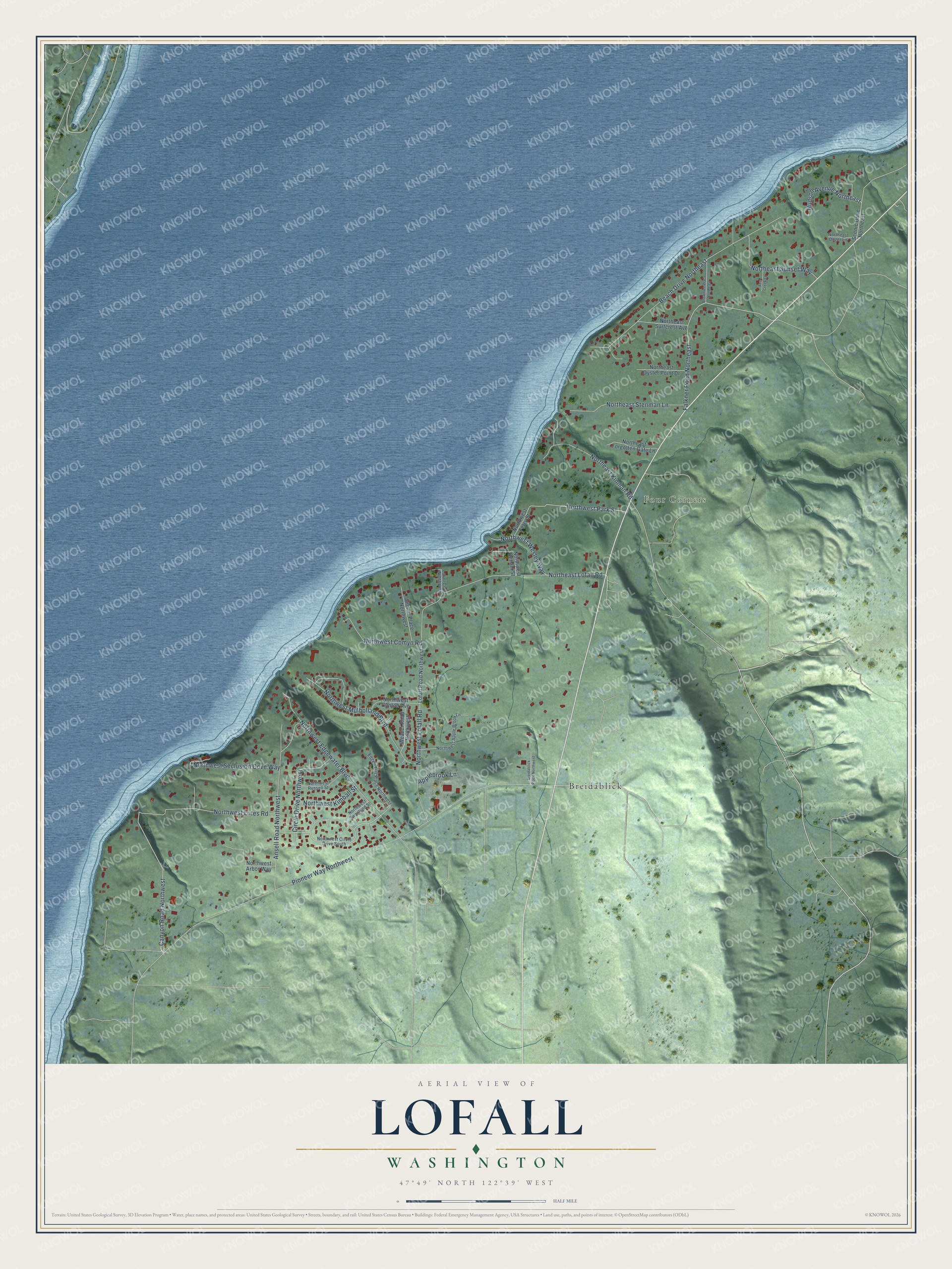 Watermarked full-map preview of Lofall, Washington