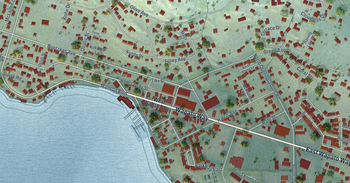 Map of Manson, Washington in 2026