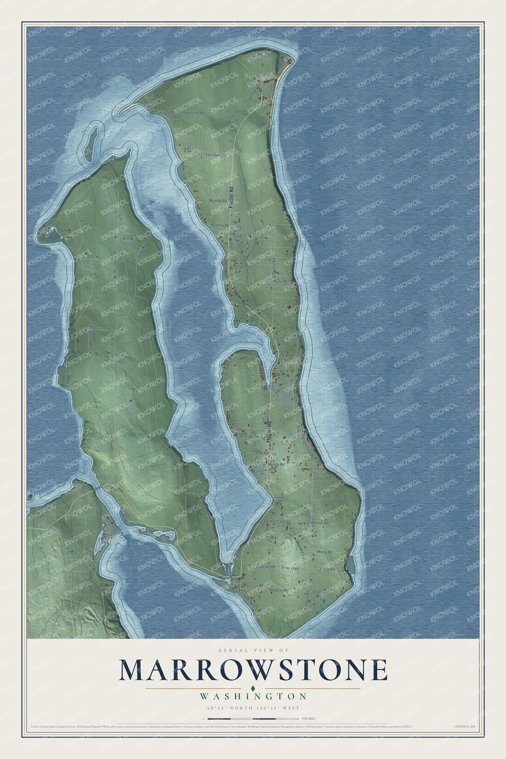Watermarked full-map preview of Marrowstone, Washington