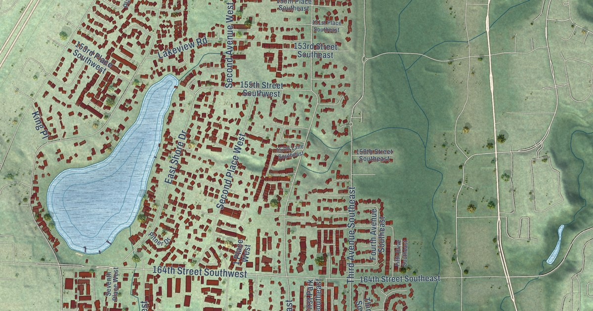 Map of Martha Lake, Washington in 2026