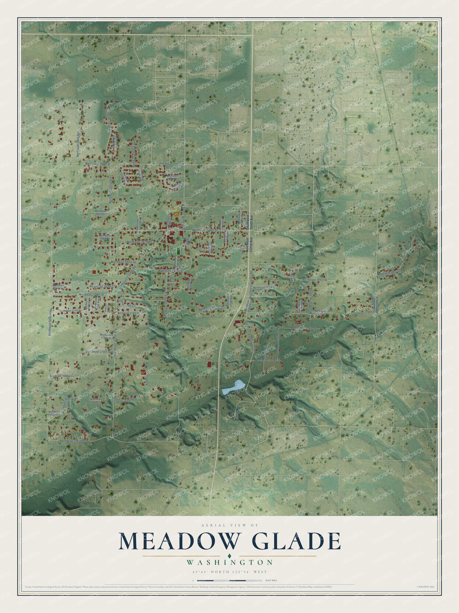 Watermarked full-map preview of Meadow Glade, Washington