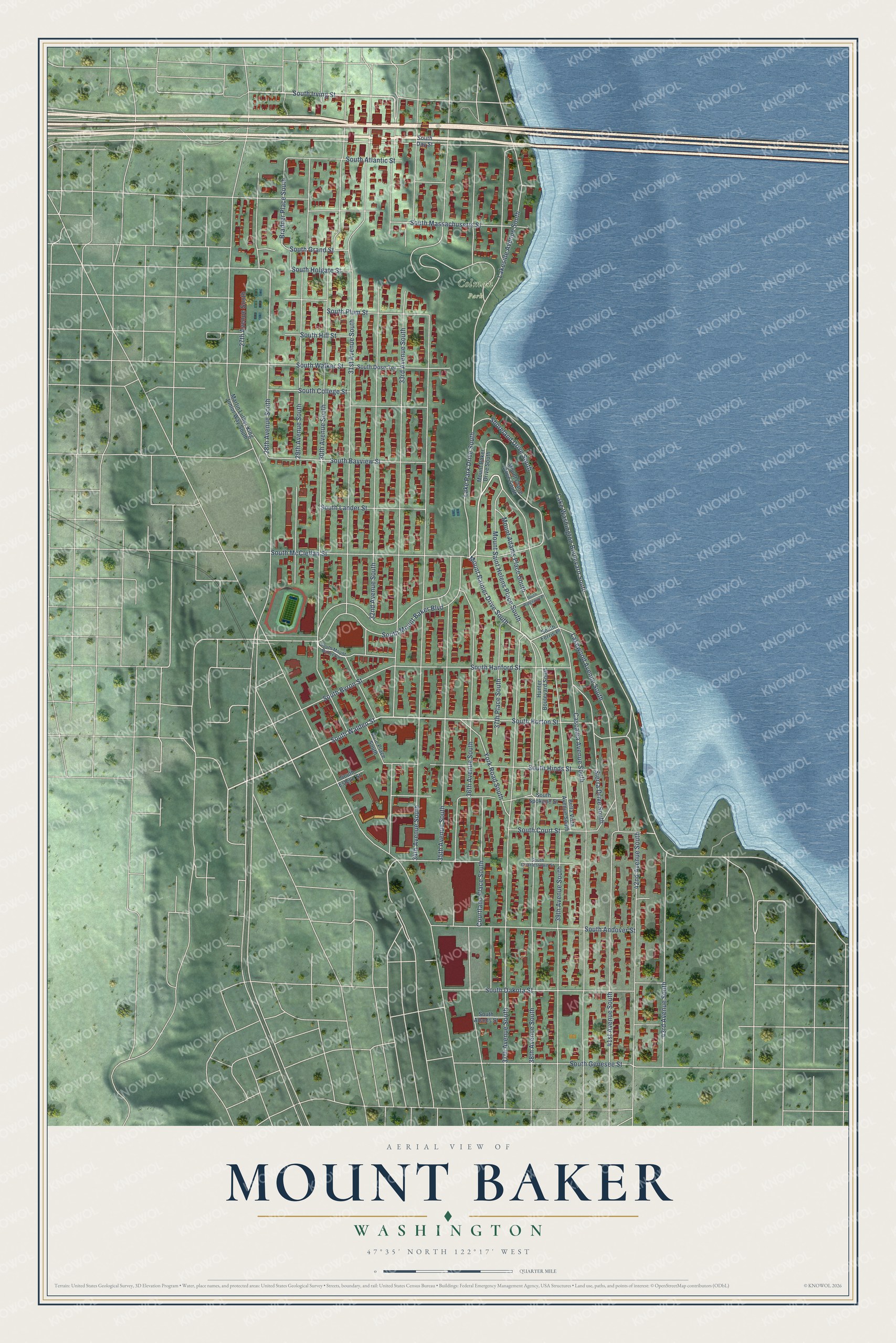 Watermarked full-map preview of Mount Baker, Washington