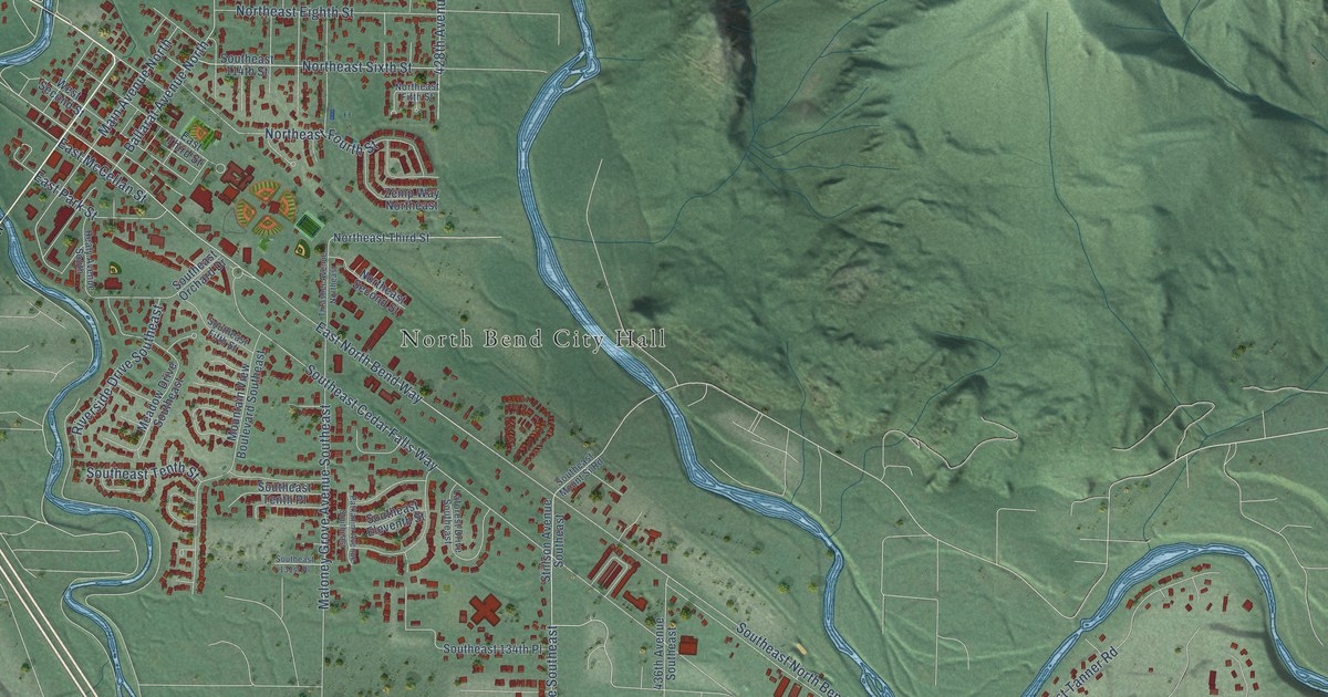 Map of North Bend, Washington in 2026