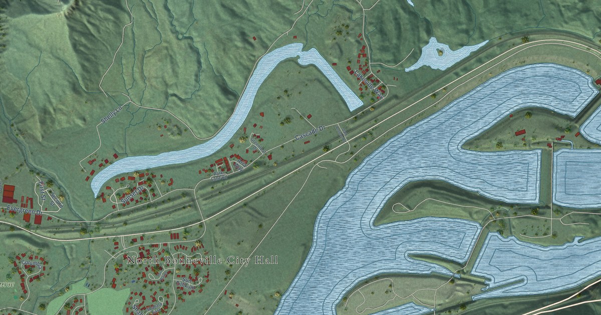 Map of North Bonneville, Washington in 2026
