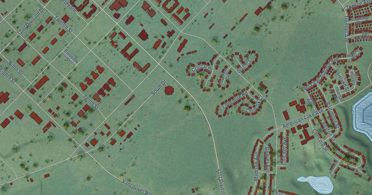 Map of North Fort Lewis, Washington in 2026