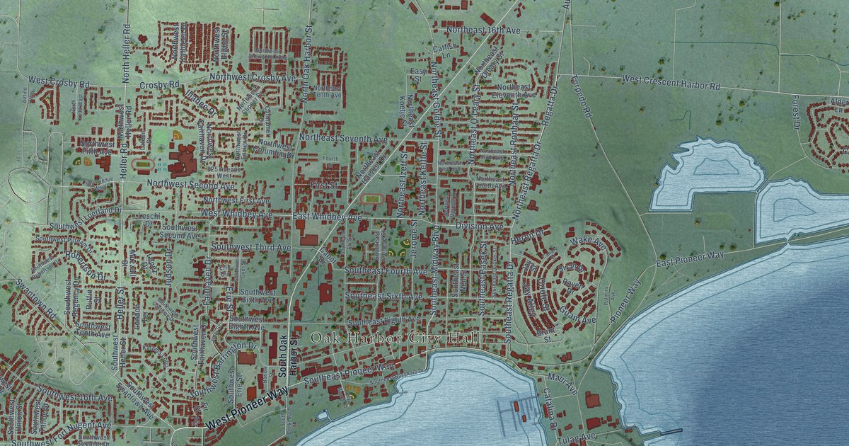 Map of Oak Harbor, Washington in 2026