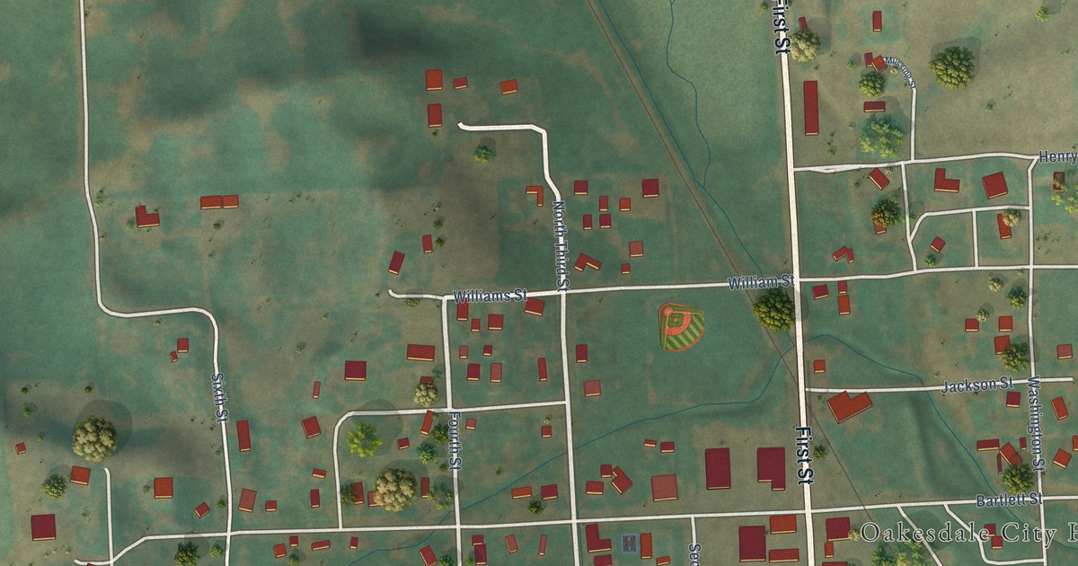 Map of Oakesdale, Washington in 2026