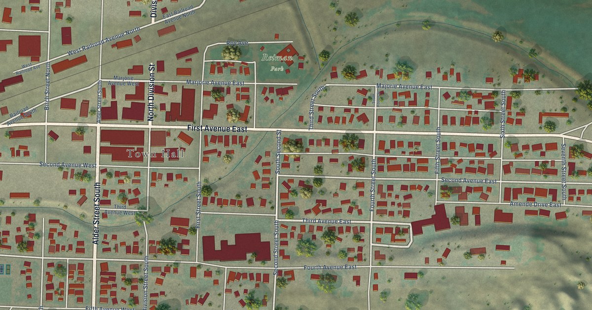 Map of Odessa, Washington in 2026