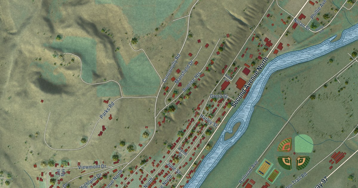 Map of Okanogan, Washington in 2026