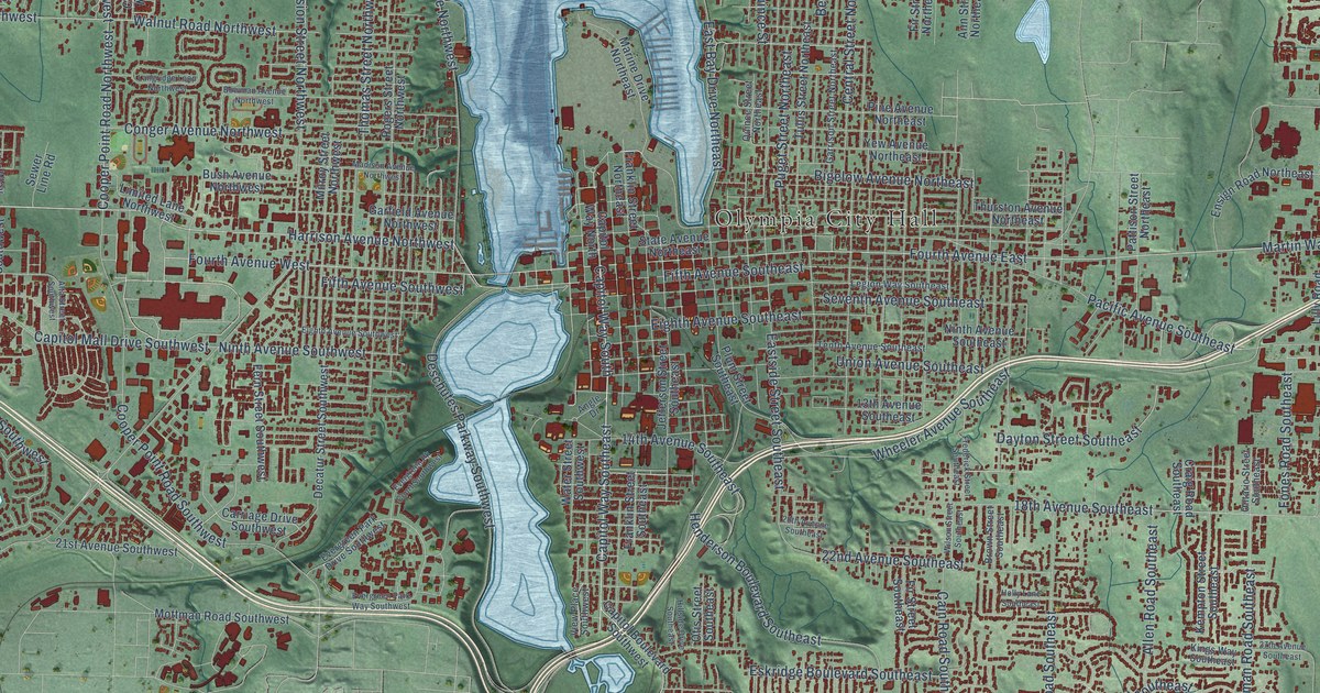 Map of Olympia, Washington in 2026