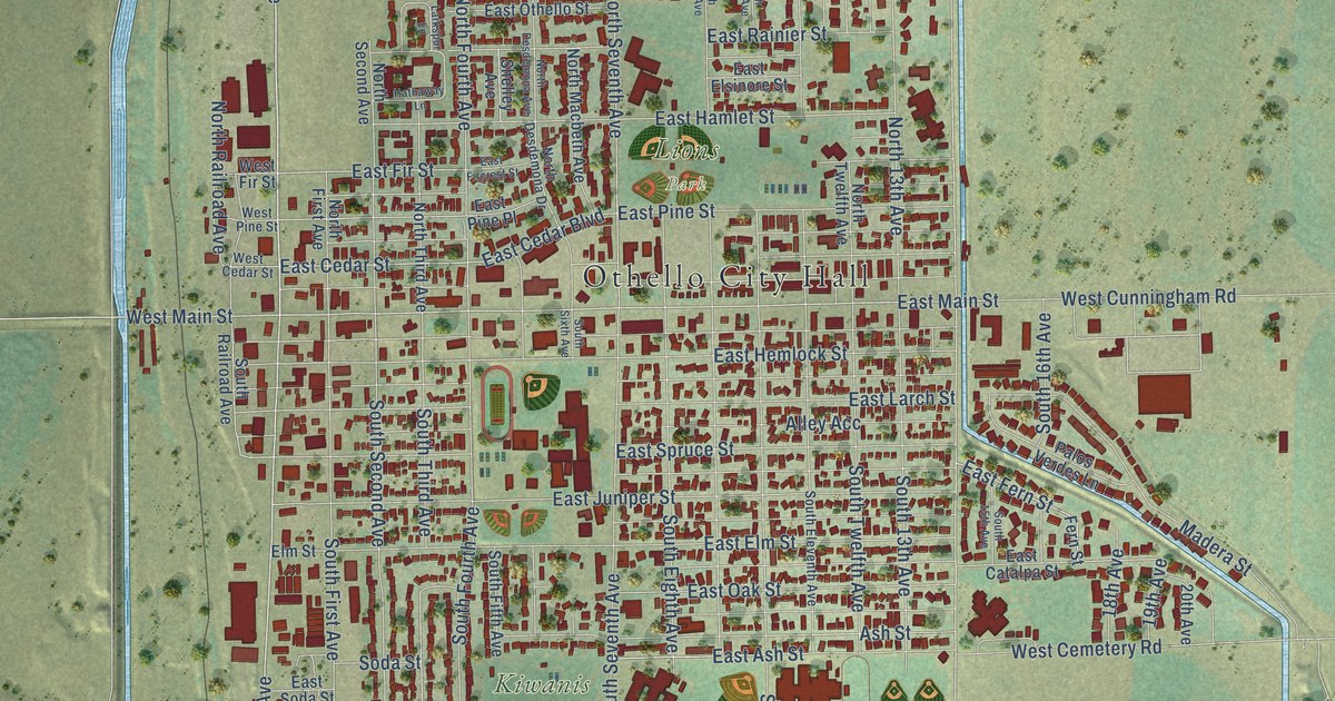 Map of Othello, Washington in 2026