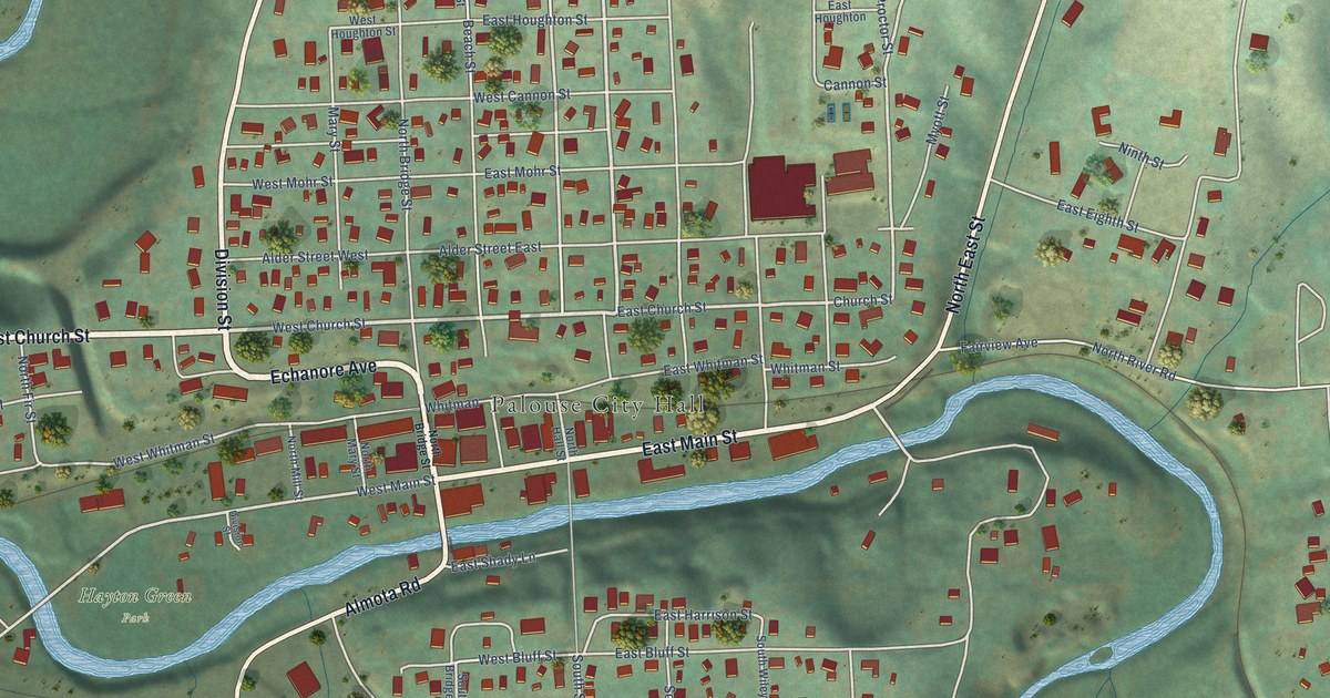Map of Palouse, Washington in 2026