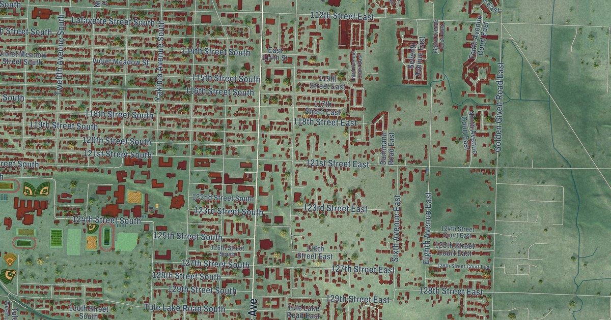 Map of Parkland, Washington in 2026