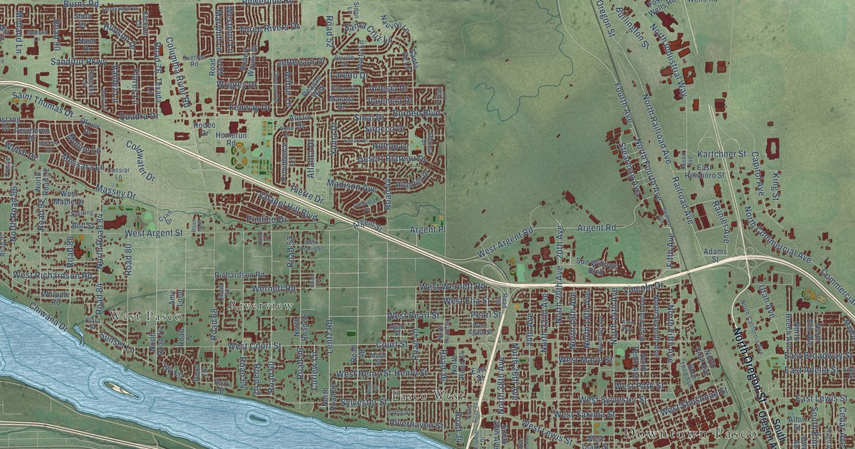 Map of Pasco, Washington in 2026