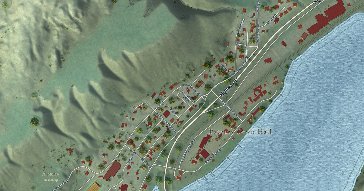 Map of Pateros, Washington in 2026