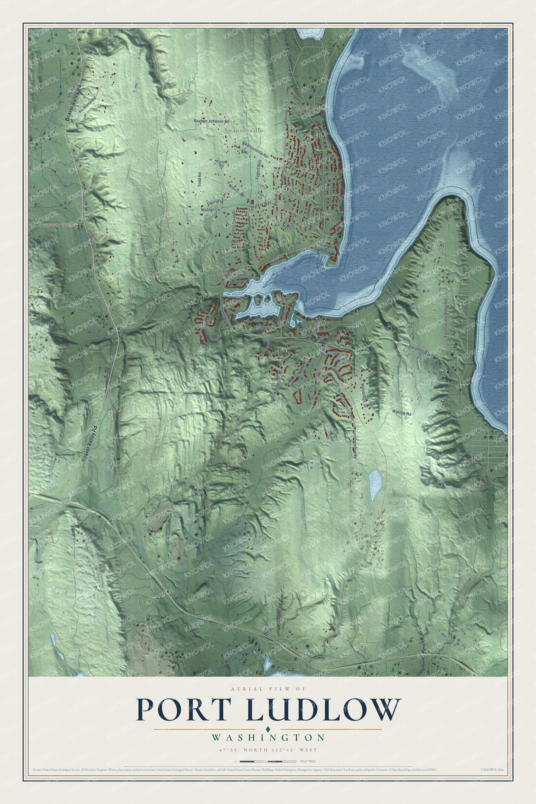Watermarked full-map preview of Port Ludlow, Washington