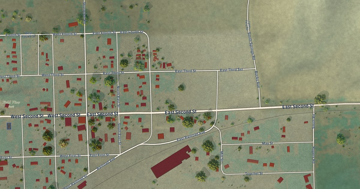 Map of Prescott, Washington in 2026