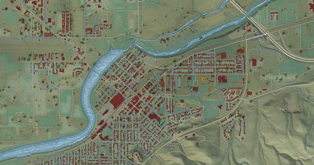 Map of Prosser, Washington in 2026