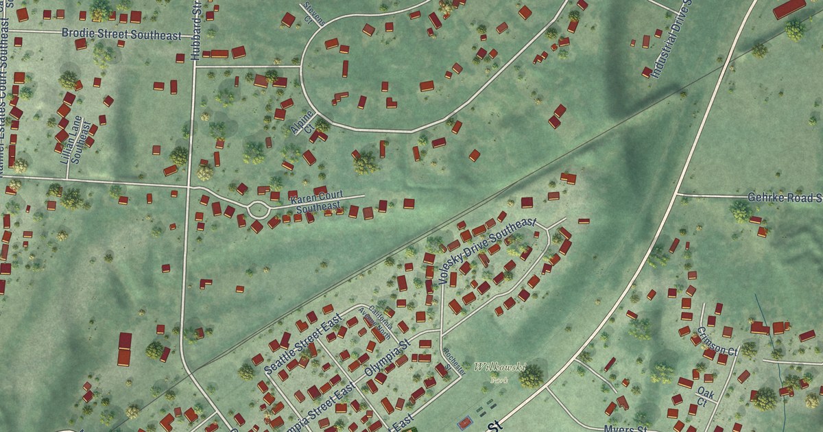 Map of Rainier, Washington in 2026