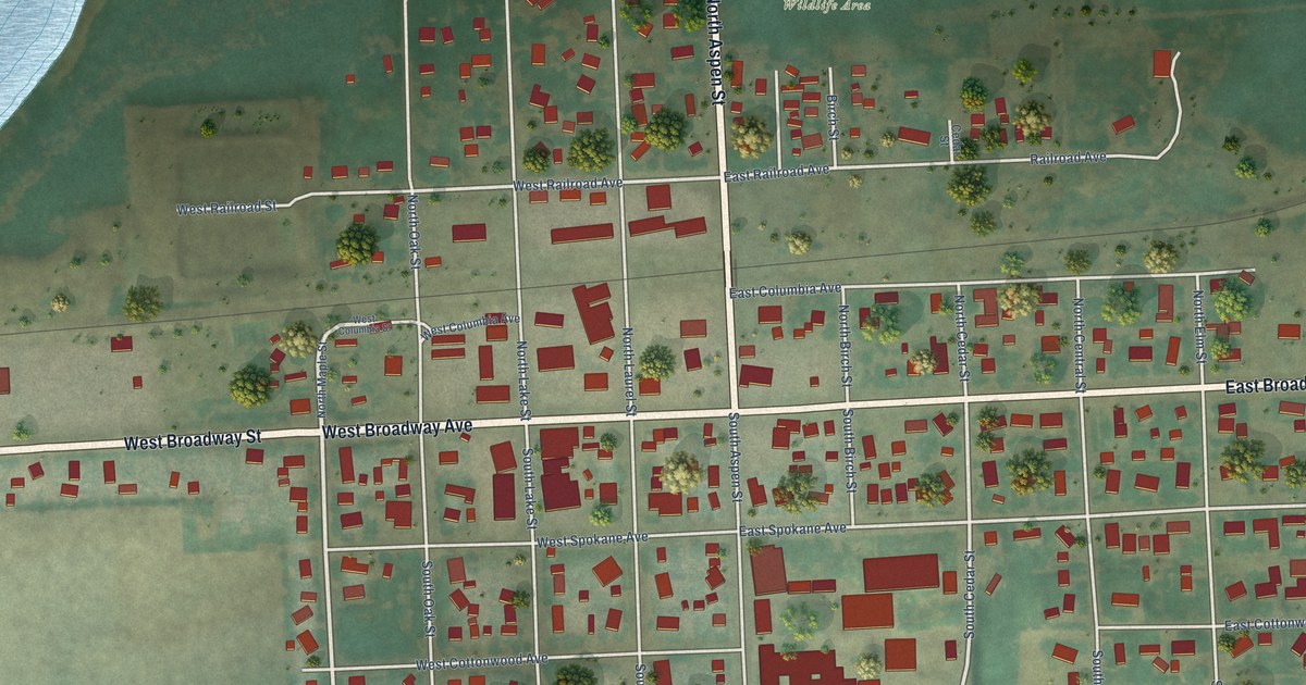 Map of Reardan, Washington in 2026