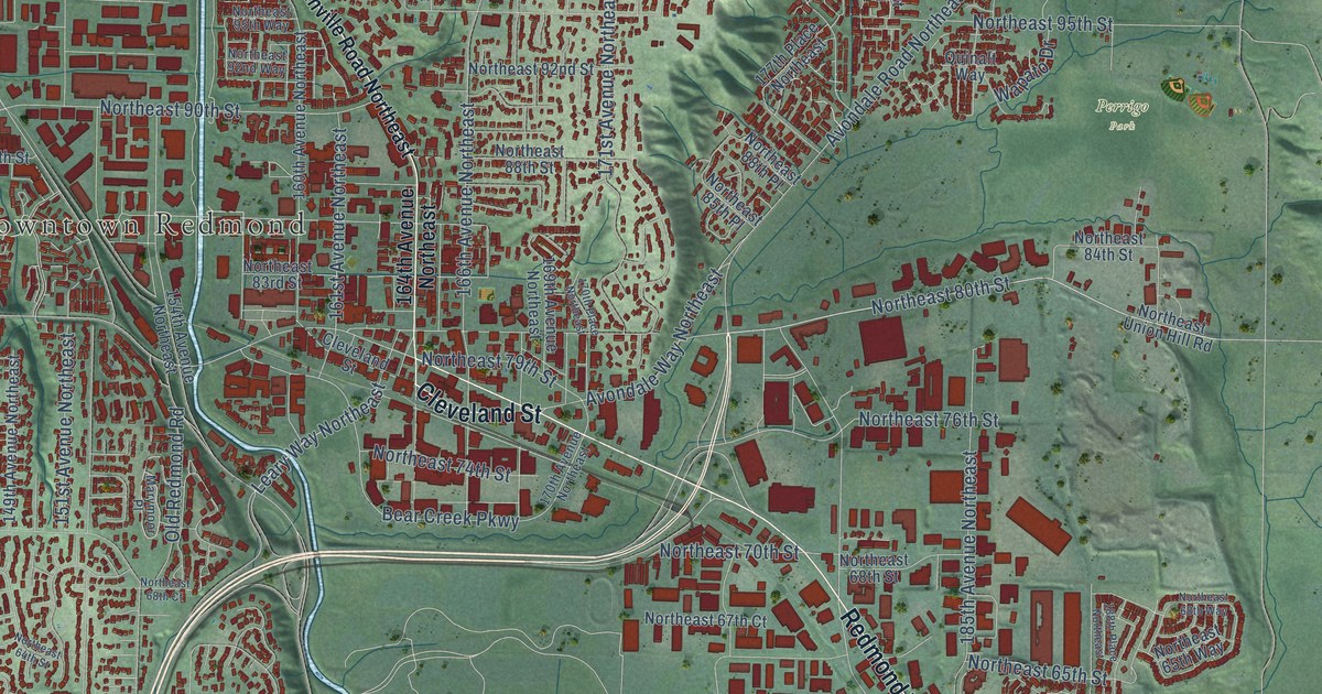 Map of Redmond, Washington in 2026