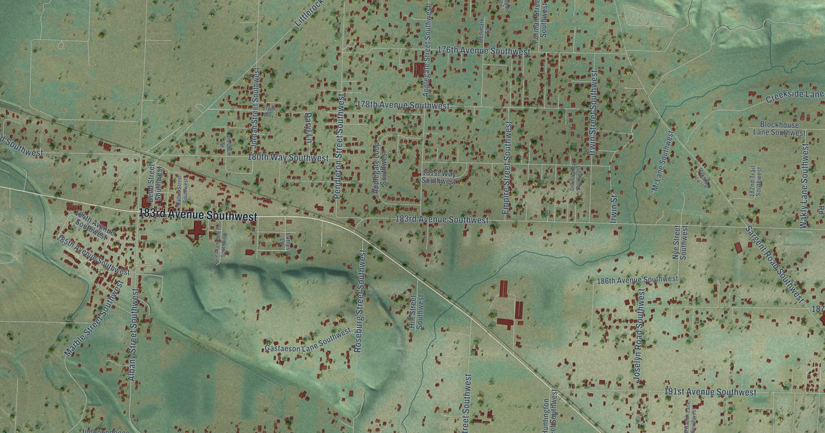 Map of Rochester, Washington in 2026