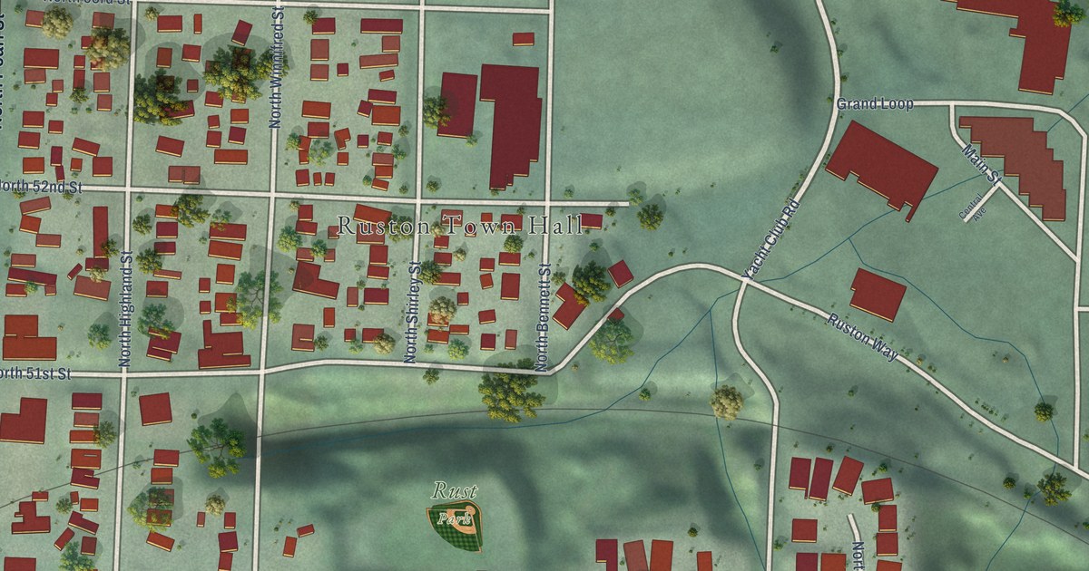 Map of Ruston, Washington in 2026
