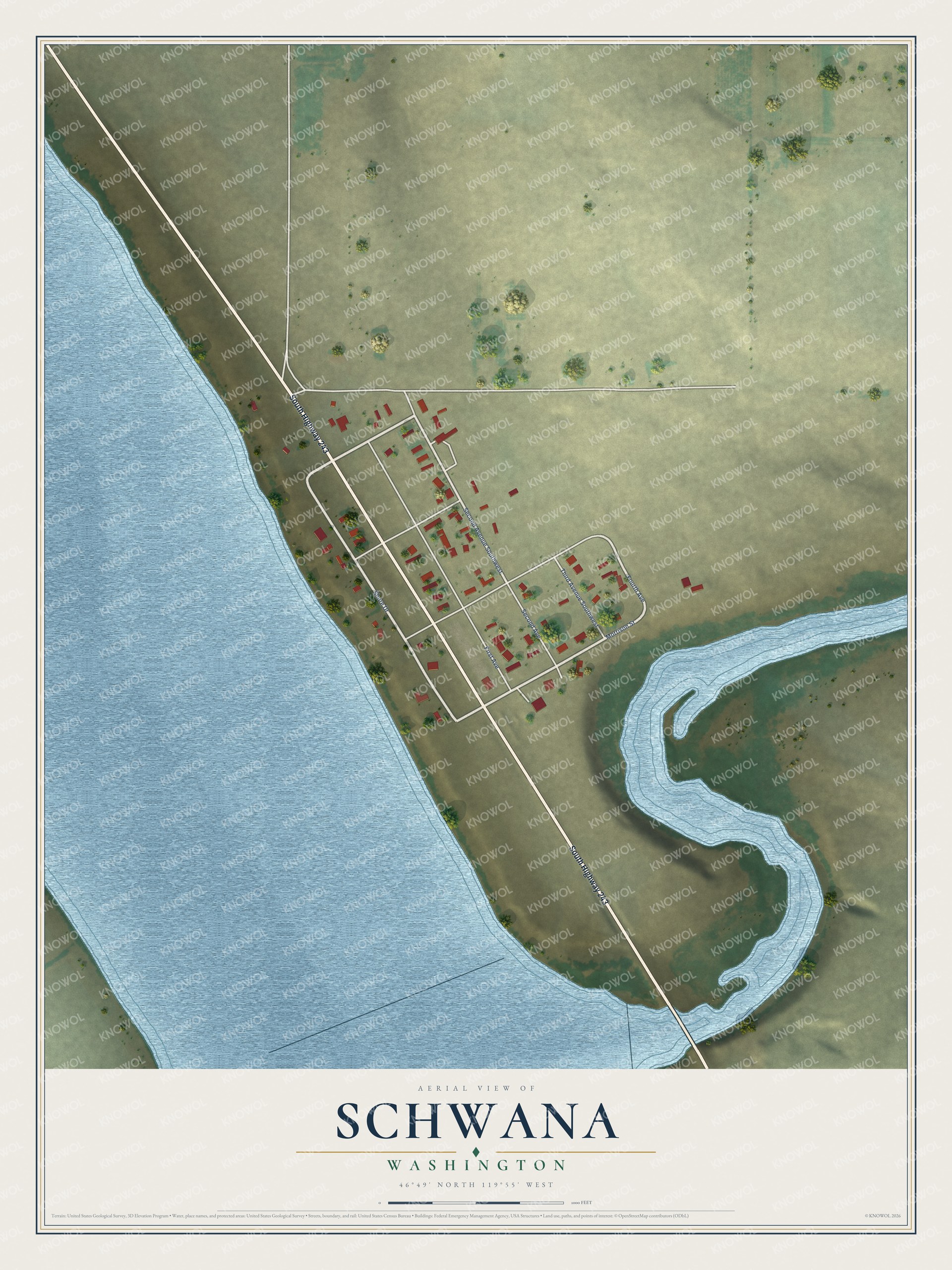 Watermarked full-map preview of Schwana, Washington