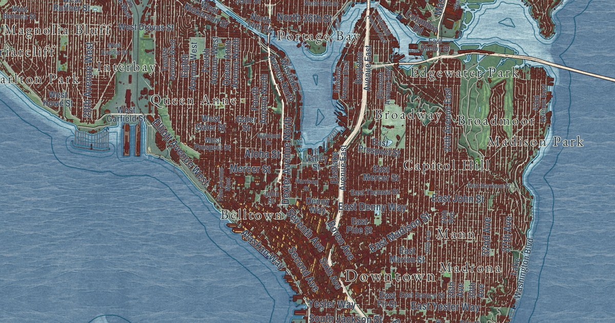 Map of Seattle, Washington in 2026