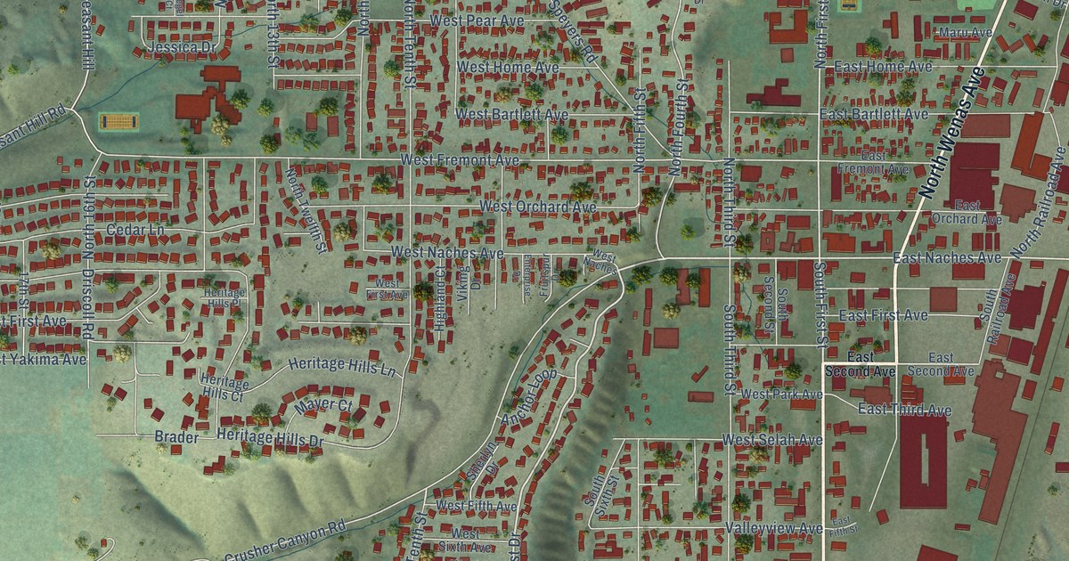 Map of Selah, Washington in 2026