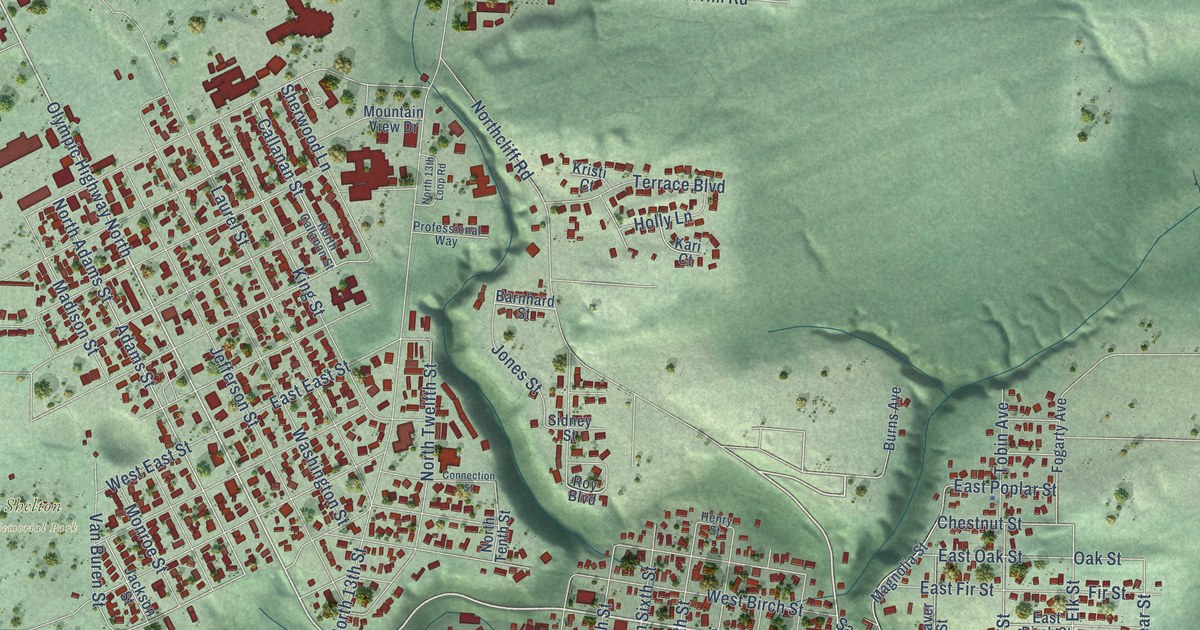 Map of Shelton, Washington in 2026