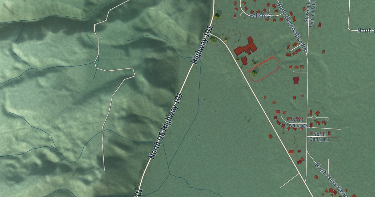 Map of Skokomish, Washington in 2026