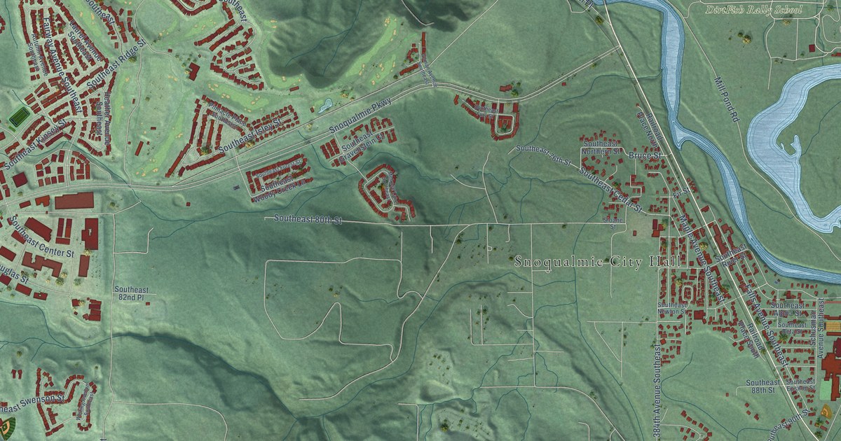 Map of Snoqualmie, Washington in 2026