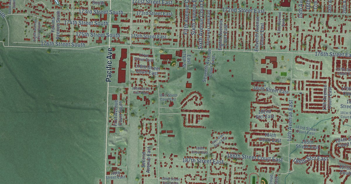 Map of Spanaway, Washington in 2026