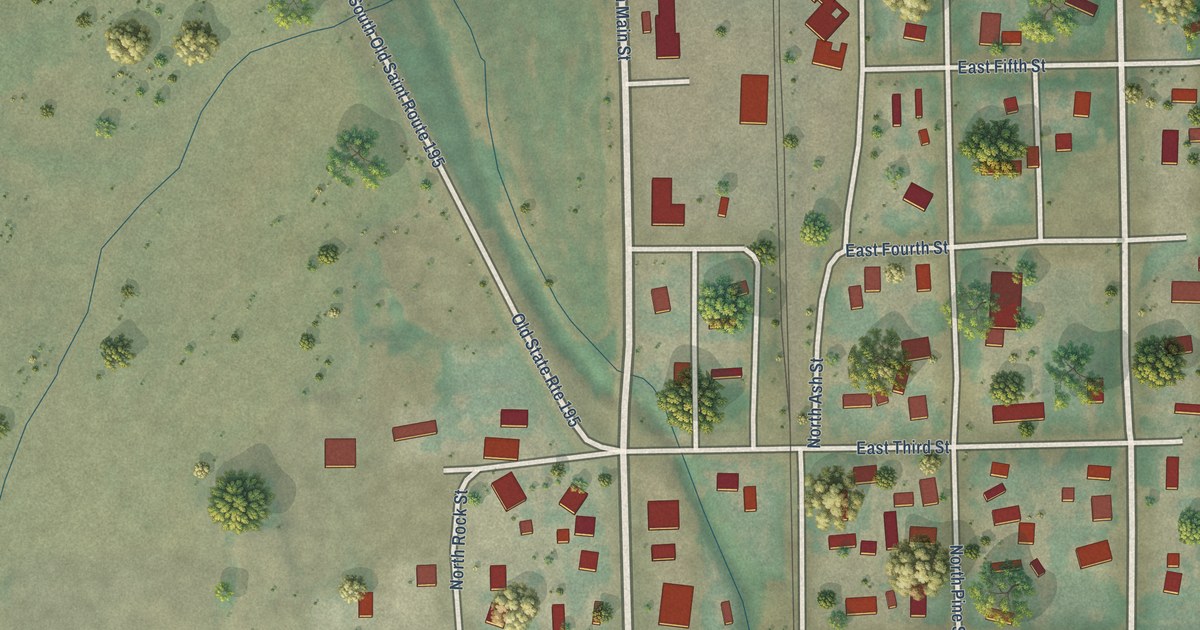 Map of Spangle, Washington in 2026
