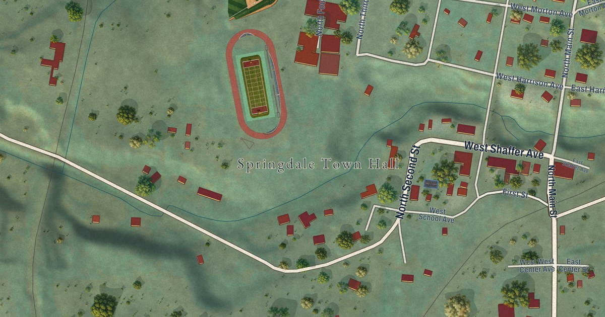 Map of Springdale, Washington in 2026