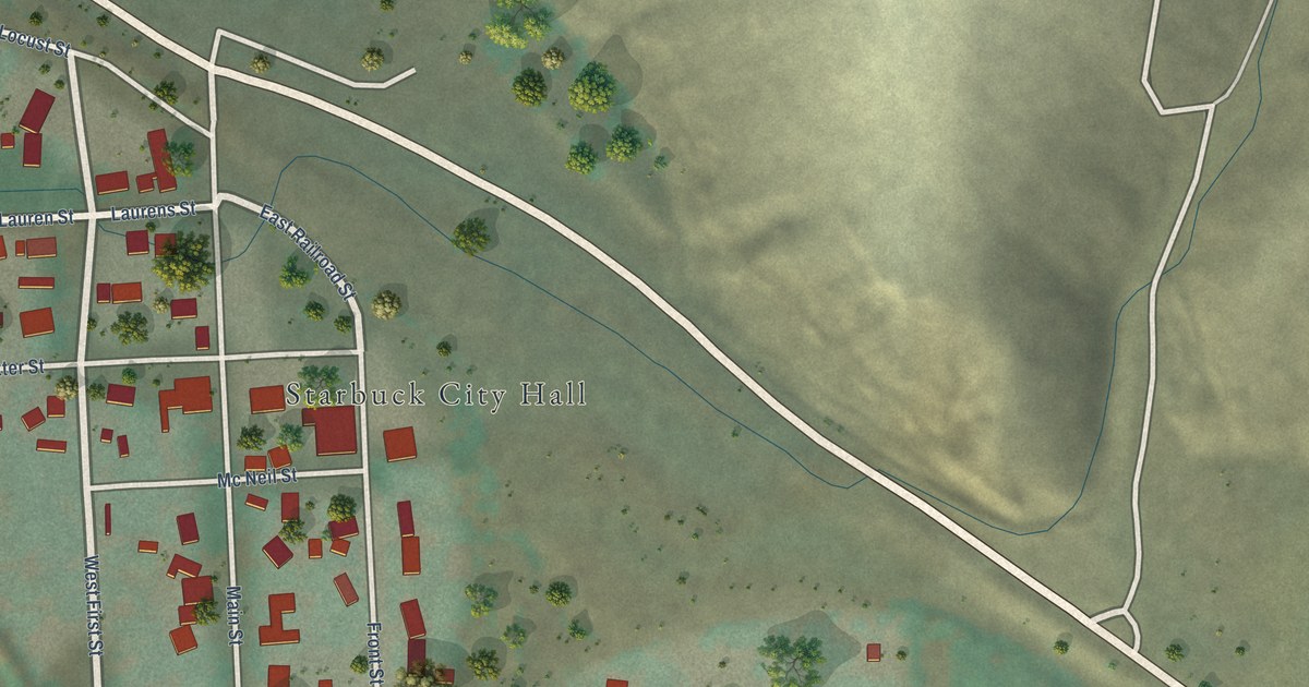 Map of Starbuck, Washington in 2026