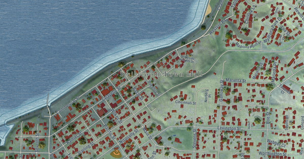 Map of Steilacoom, Washington in 2026
