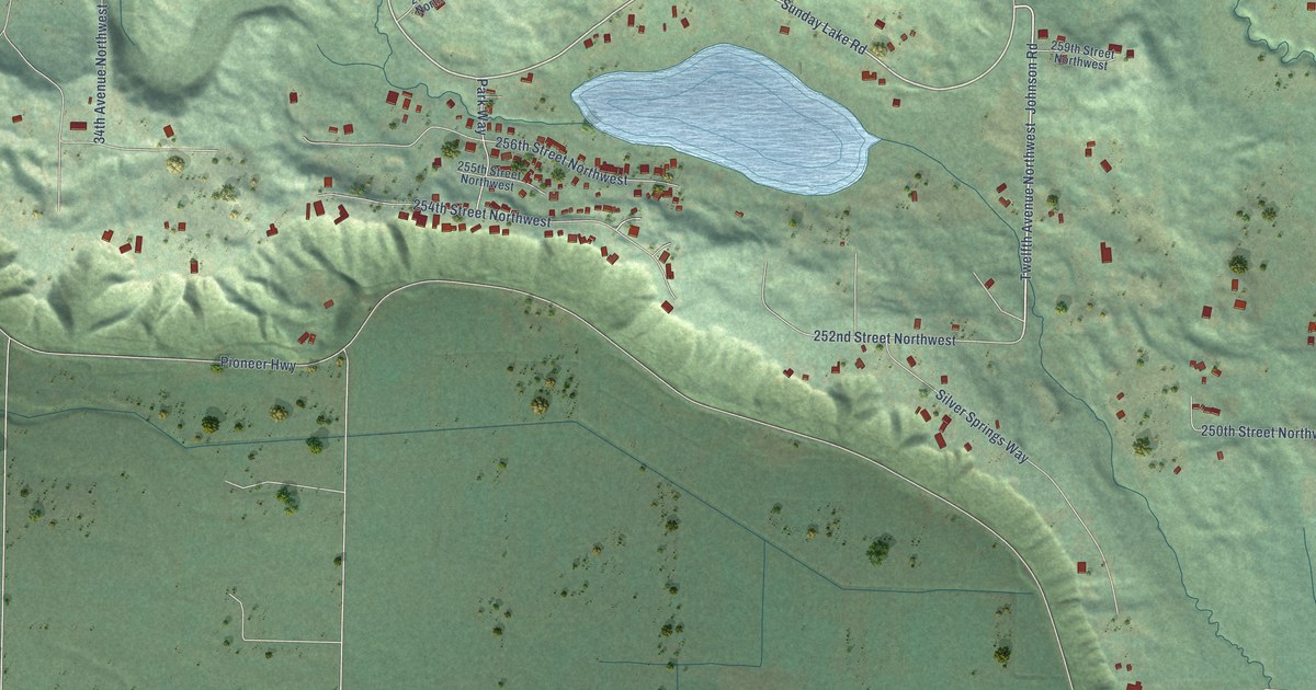 Map of Sunday Lake, Washington in 2026