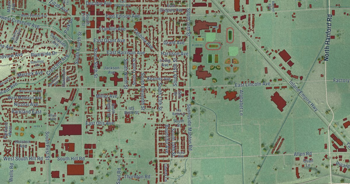 Map of Sunnyside, Washington in 2026