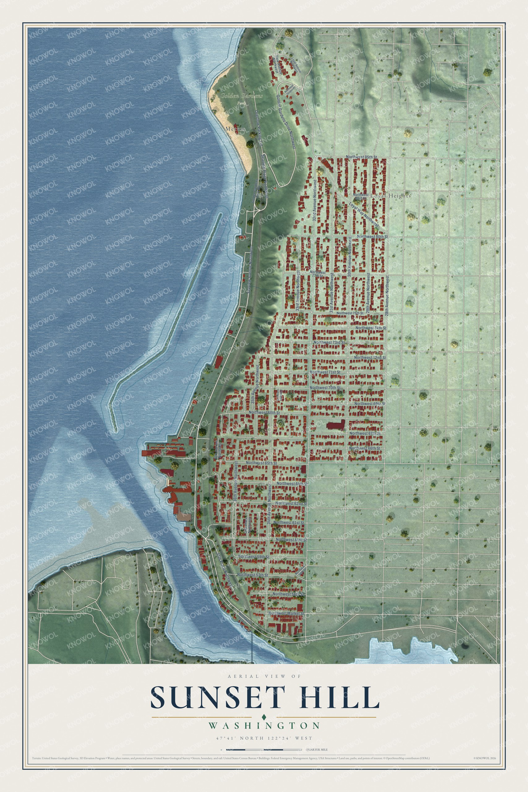 Watermarked full-map preview of Sunset Hill, Washington