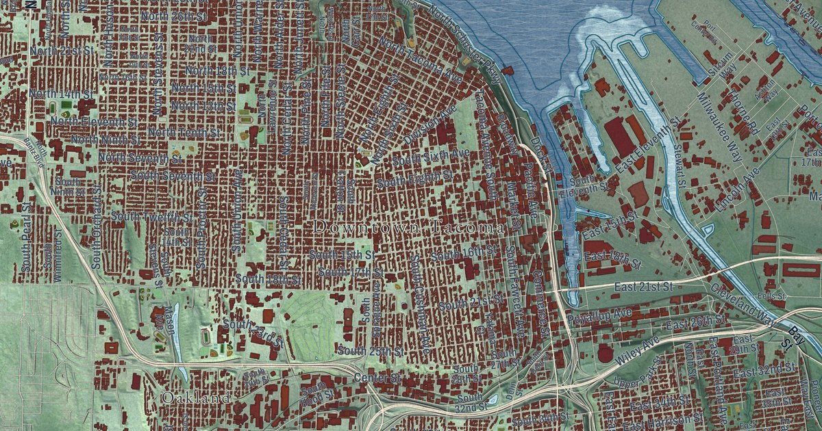Map of Tacoma, Washington in 2026