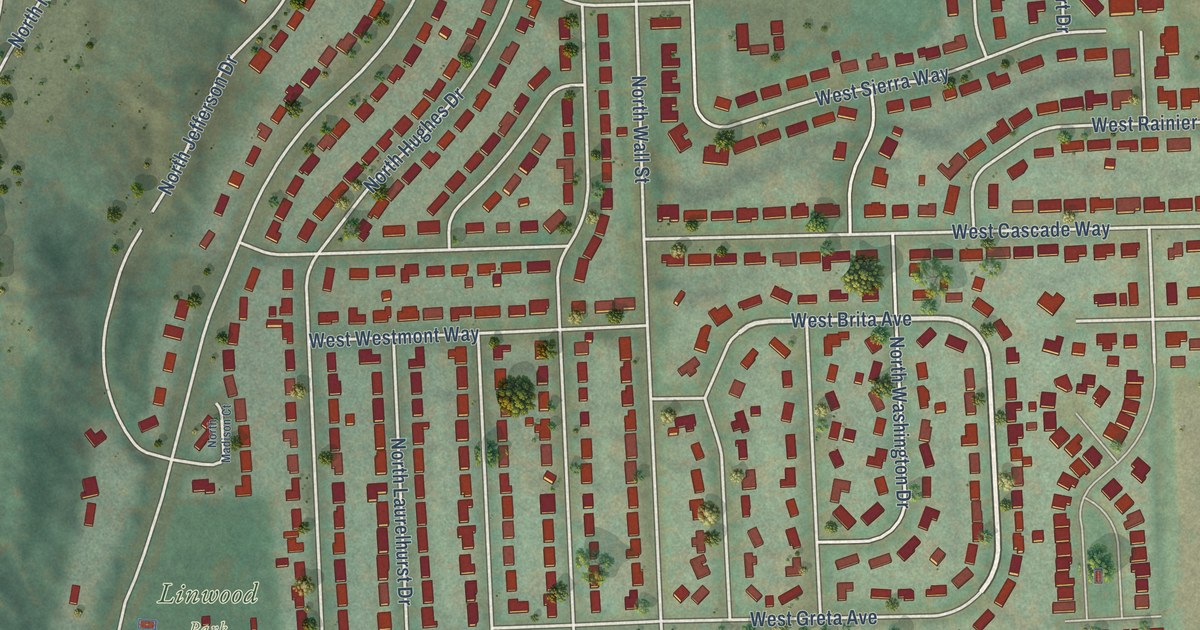 Map of Town and Country, Washington in 2026