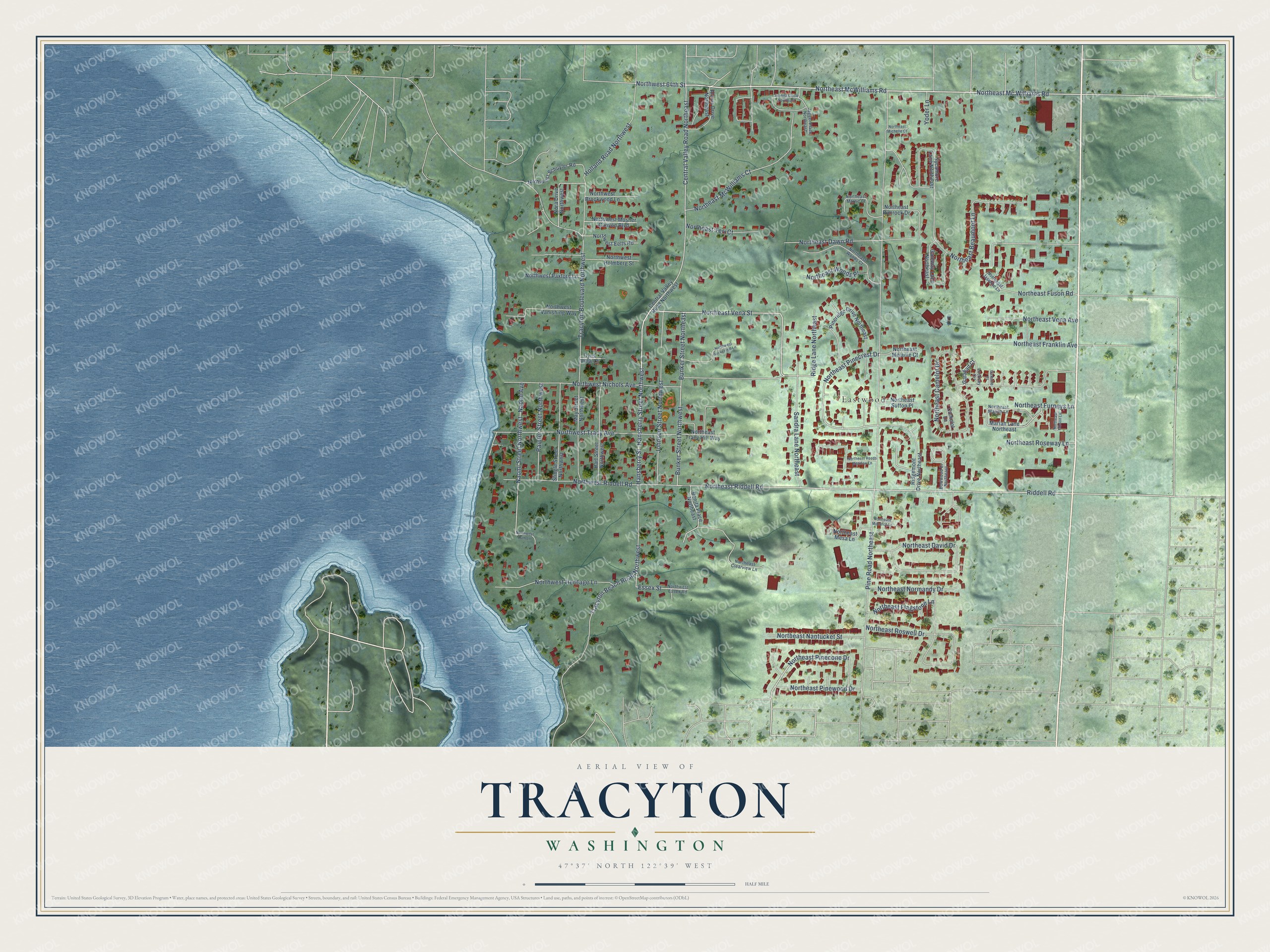 Watermarked full-map preview of Tracyton, Washington