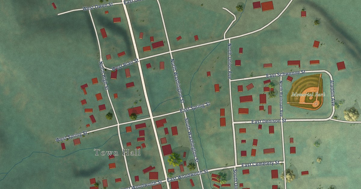 Map of Uniontown, Washington in 2026