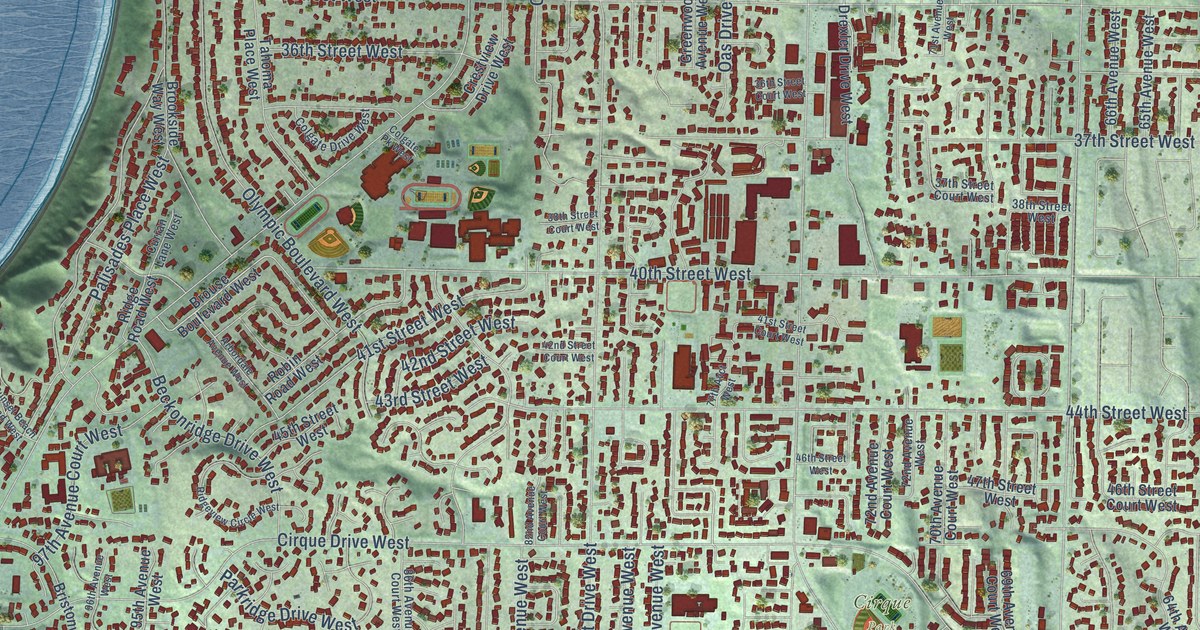 Map of University Place, Washington in 2026