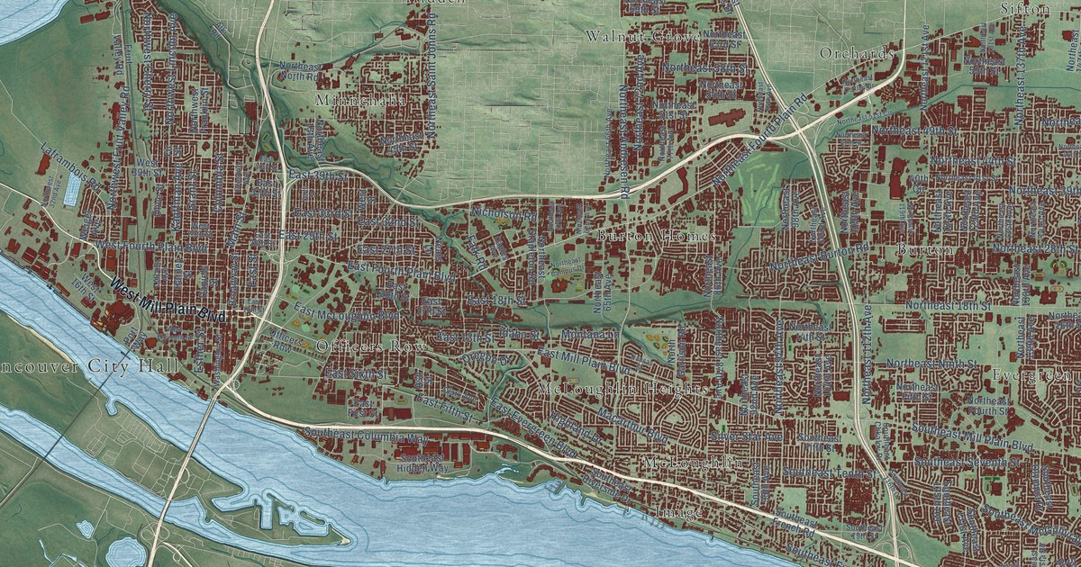 Map of Vancouver, Washington in 2026
