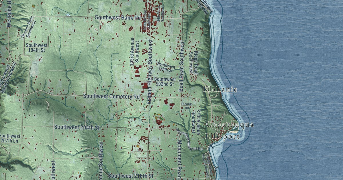 Map of Vashon, Washington in 2026